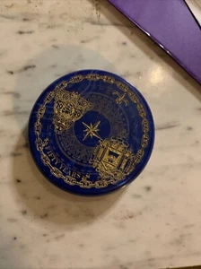 Nautical paperweight navy blue w/ gold engravings on top - Picture 1 of 4