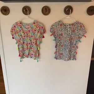 Cat And Jack Girls Floral Beach Swimsuit Cover Up Bundle Of 2 Youth Size Small  - Picture 1 of 10
