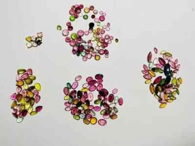 Natural Tourmaline Multicolor Mix Cut 5-12 mm 150 Ct Certified Lot Gemstone - Image 1 of 4
