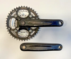 SR Suntour 175mm 44/32/22 Black Aluminum Triple Crankset Steel Chainrings - Picture 1 of 6