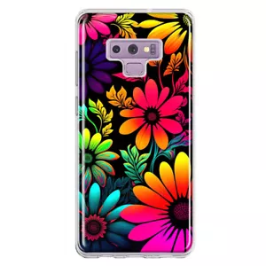 For Samsung Galaxy Note 9 Shockproof Case Neon Rainbow Abstract Flowers - Picture 1 of 6