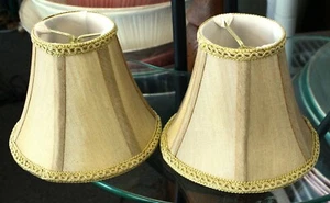 Clip On Silk Shades with Trim 3" x 6" x 5" - Sold as a pair only. - Picture 1 of 2