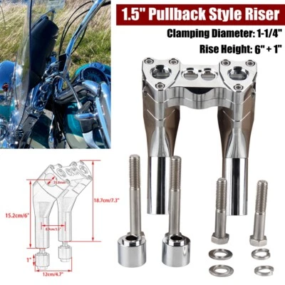 Подъемники руля 6 дюймов + 1 дюйм 1-1/4 дюйма верхний зажим откат для Harley Dyna Low Rider FXDL - Изображение 1 из 4