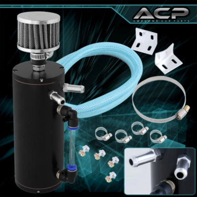 Tanque de aceite de aluminio universal de alta capacidad para filtrar motor turbo negro Foto 1 de 3