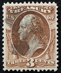 U.S. Used Stamp Scott #O109 3c Treasury Official. VF - XF. Choice! - Picture 1 of 2