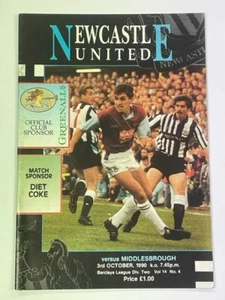 1990/91 Newcastle United V Middlesbrough 03-10-1990 división 2 - Imagen 1 de 1
