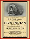 1904 Indian Motorcycles Nowy metalowy znak: "His Majesty is Bored" Silnik hedstromowy