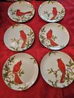Christmas CARDINAL Coupe Salad Plates By FITZ & FLOYD