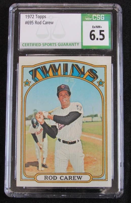 Rod Carew 1972 Topps #695 número alto CGC 6,5 excelente + Z782 Foto 1 de 2