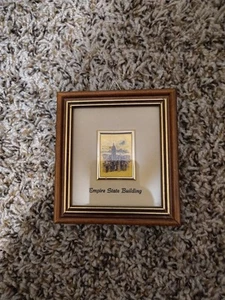 VINTAGE PLATE PRINTED LITHOGRAPHY ON 23 CARAT GOLD EMPIRE STATE BUILDING - Picture 1 of 1
