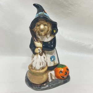 Keramikform Halloween Hexe 9 Zoll Vintage Kerzenhalter Figur mit Box - Bild 1 von 7