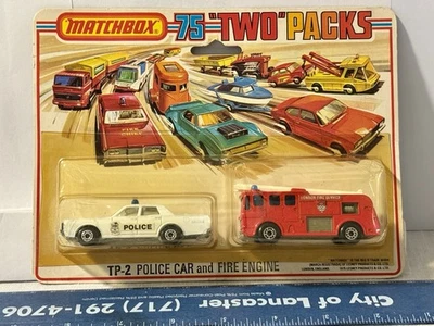 Matchbox Lesney Superfast paquete de dos TP-2 Mercury Police & Merryweather Fire nuevo en caja Foto 1 de 4