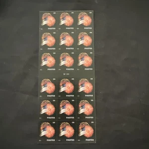 US 4871a - Bklt Pane of 18 FOREVER stamps. Flag & Fireworks. - Picture 1 of 2