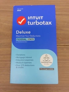 Intuit Turbotax Deluxe 2024 Federal & State ( CAN PROVIDE CODE IMMEDIATELY ) - Picture 1 of 1