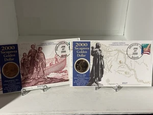 2000 First Day Issue Golden Dollar Coins Sacagawea-Denver and Philadelphia Mint - Picture 1 of 6