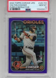 Colton Cowser 2024 Topps Chrome Update Purple Refractor /250 RC PSA 10 GM MT - Picture 1 of 2