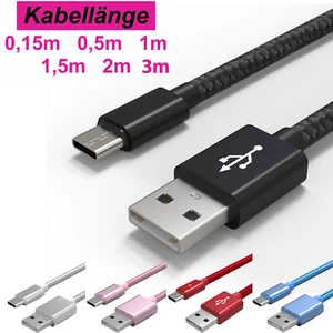 USB C Ladekabel 1m 2m 3m Kabel Datenkabel Schnellladekabel für Samsung Xiaomi - Bild 1 von 13