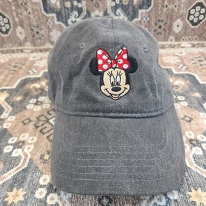 Disney Minnie Mouse Black Adjustable Hat Embroidered Baseball Cap - Picture 1 of 9