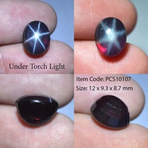 9.25 Ct 12x9.3 MM Grape Purple Star Sapphire 6 Rays Lab Corundum VDO PCS10107 - Picture 1 of 6