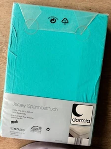 NEU Jersey Spannbetttuch Spannbettlaken türkis 180 x 200 + 200 x 200 cm blau - Bild 1 von 2