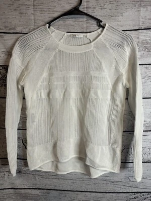 Helmut Lang White Static Jacquard Sweater Size P - Image 1 of 4