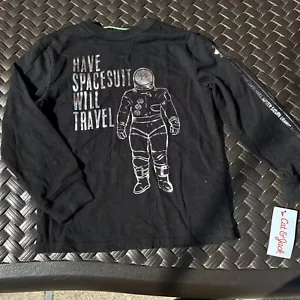 Cat & Jack Astronaut Planets Space Silver Foil Long Sleeve T-Shirt XS 4-5 - Picture 1 of 7