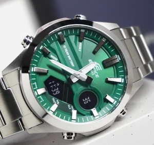 Casio Edifice EFV-C120D-3A Green Chronograph Analog Digital Men's Casual Watch - Picture 1 of 6
