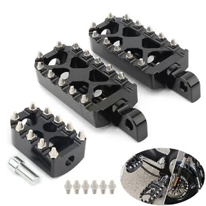 Black Shifter Peg Foot Pegs MX Style Footrest For Harley Sportster 883 XL Fatboy - Bild 1 von 15