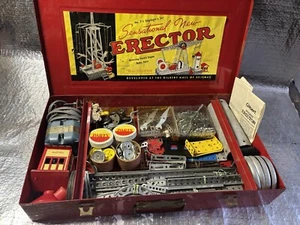 ERECTOR SET METAL BX ENGINEER’s No. 7 1/2 Upgraded expanded,working Motor,RARE - Picture 1 of 10