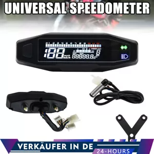 Tacho 12V Motorrad Quad ATV LCD Digital Tachometer Kilometerzähler Digital km/h - Bild 1 von 13
