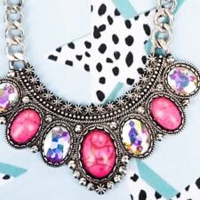 * NWT BOUTIQUE PINK SHIMMERING NEW CASTLE SILVERTONE NECKLACE STUNNING!!!!
