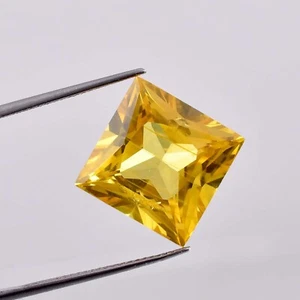 AAA+ Natural Yellow Ceylon Sapphire Princess Cut Loose Gemstone GIT Certified - Picture 1 of 6