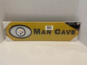 Pittsburgh Steelers "MAN CAVE" NFL NEW 3D Debossed & Embossed Wood - Picture 1 of 8