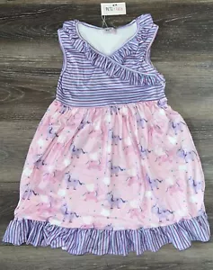 Nuevo Vestido Pete+ Lucy Talla 7/8 Niñas Unicornios Nuevo con Etiquetas Boutique - Imagen 1 de 10