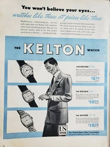 Relojes Kelton de colección 1946 anuncio impreso efímero decoración artística de pared - Imagen 1 de 1