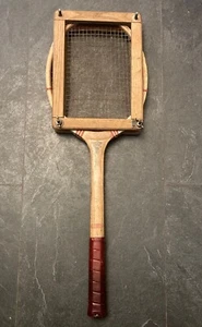 Racchetta da tennis e pressa vintage anni '30 William Sykes/Jack Sharp Ltd. 'Royal Blue' - Foto 1 di 10