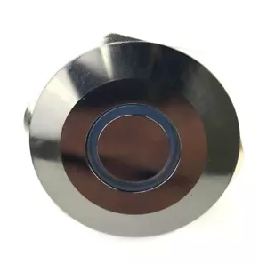 40mm Black Stainless Steel AMBER LED Halo Push Button Switch waterproof On/Off - Picture 1 of 1