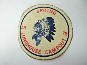 vintage 1970's YMCA Indian Guide Y-Guides patch Longhouse Campout Spring 1978 - Picture 1 of 3