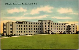 Vintage North Smithfield Rhode Island RI L'Hospice St Antoine 1930er Leinen Postkarte - Bild 1 von 1
