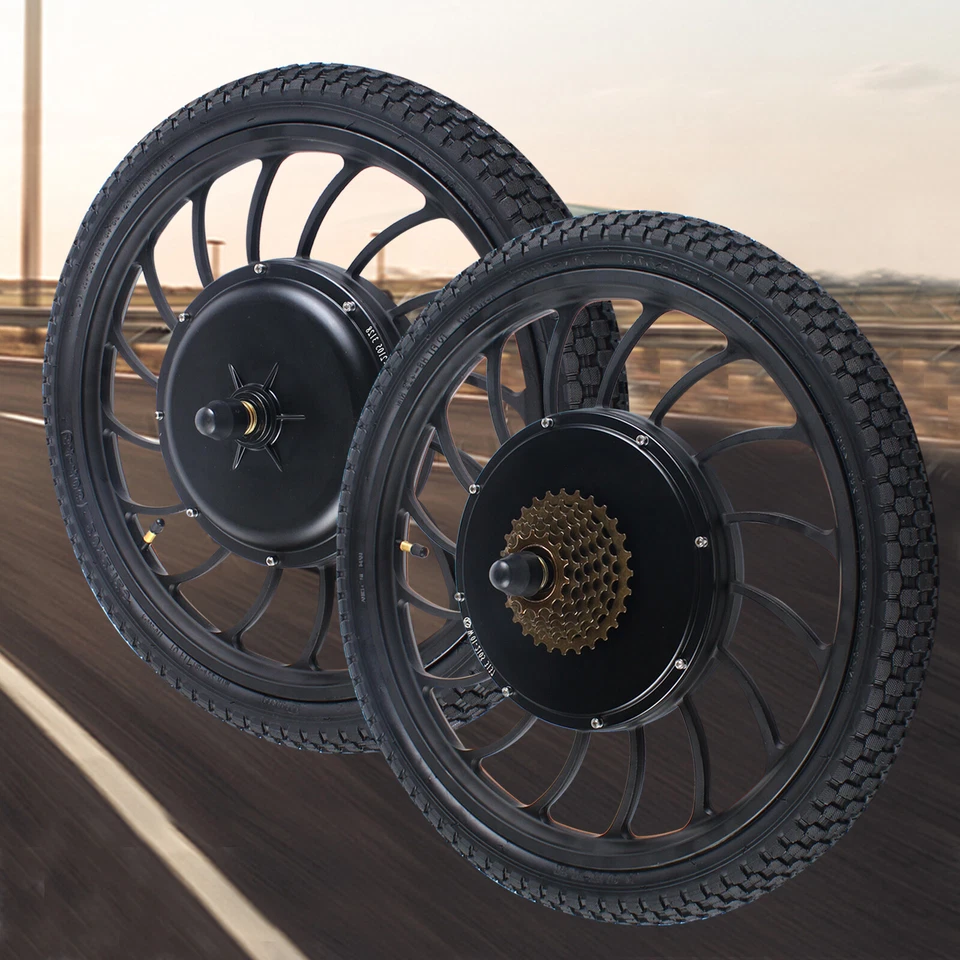 1KW 20" Electric Bicycle Hub Motor Front/Rear Wheel E-bike Conversion Kit w/Tire - Image 1 of 4