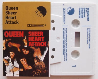 QUEEN - SHEER HEART ATTACK (EMI TCEMC3061) 1980s UK CASSETTE TAPE BLUE PRINT - Image 1 of 3