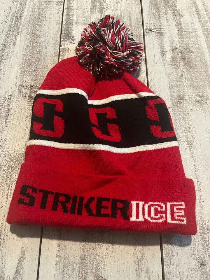 STRIKER Ice Unisex - Red - Warm Outdoor Knitted Winter Pom Hat - Image 1 of 1