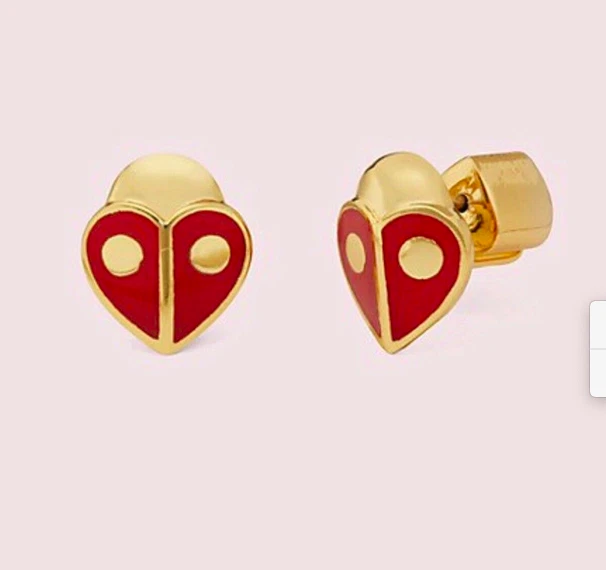 Kate Spade Ladybug Earrings Animal Party Lady Bug Red 12k Gold Plated Studs