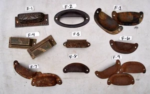 Gerettete rostige alte viktorianische/Eastlake antike Mülleimer Tasse ziehen rustikale Hardware - Bild 1 von 42