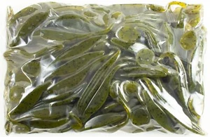 ZOOM SWIMMIN' SUPER FLUKE JR 100 PACK BULK 4" 117-025 GREEN PUMPKIN B2412 - Picture 1 of 3