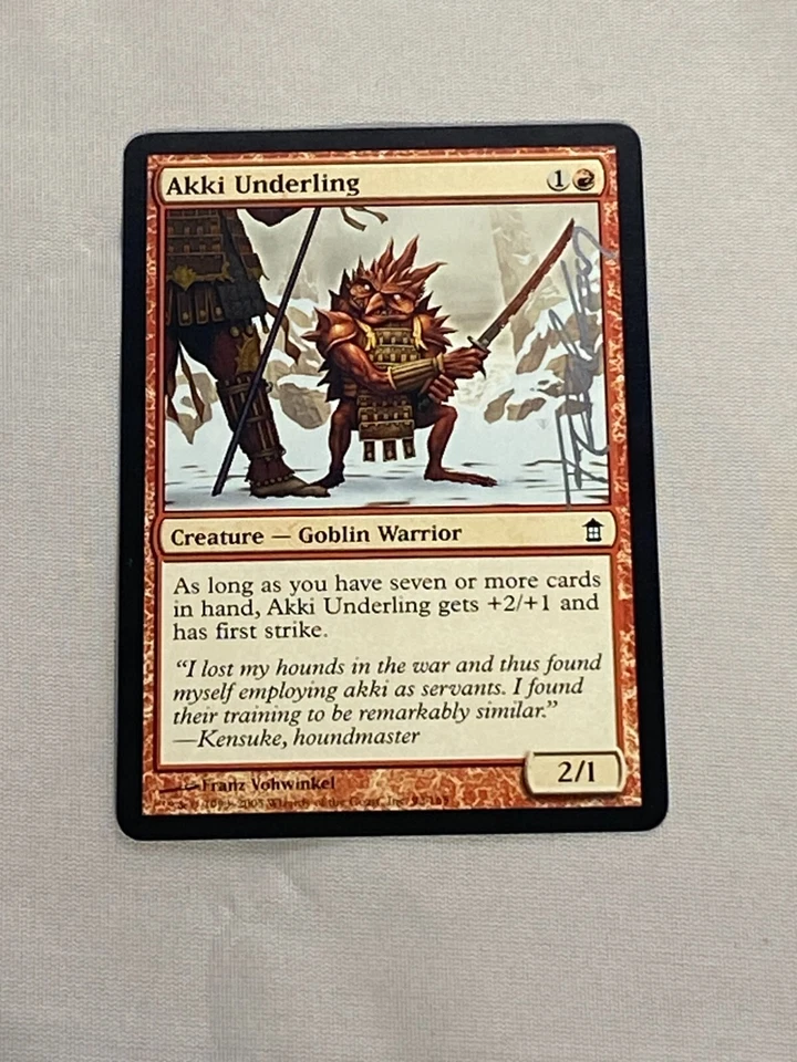 MTG Akki Underling Artist Proof Sketch and Signature Signed Vohwinkel - Image 1 of 2