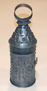 Baker's Lantern Galvanized Punched Tin Rustic Farmhouse Decor 10" Broken Hinge - Picture 1 of 5