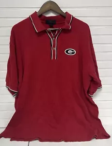 UGA Georgia Bulldogs Antigua Men’s L Knit Polo Shirt Dawgs SEC Football Golf - Picture 1 of 10