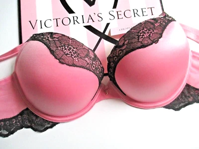 Sutiã VICTORIA'S SECRET VERY SEXY 34C 36C 38B 38C 38D ROSA RENDA PRETA - Imagem 1 de 4