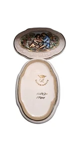 Capodimonte Trinket Box Garden Romance Italy Crown Mark 1633/30 Flaw Vintage - Picture 1 of 13